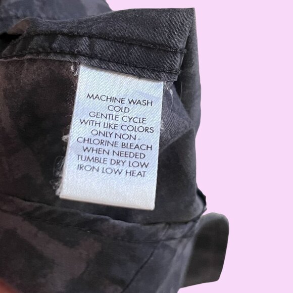 Calvin Klein Shirt Mens L Slim Fit Black Purple Plaid Button Down Short Sleeve - Picture 8 of 9